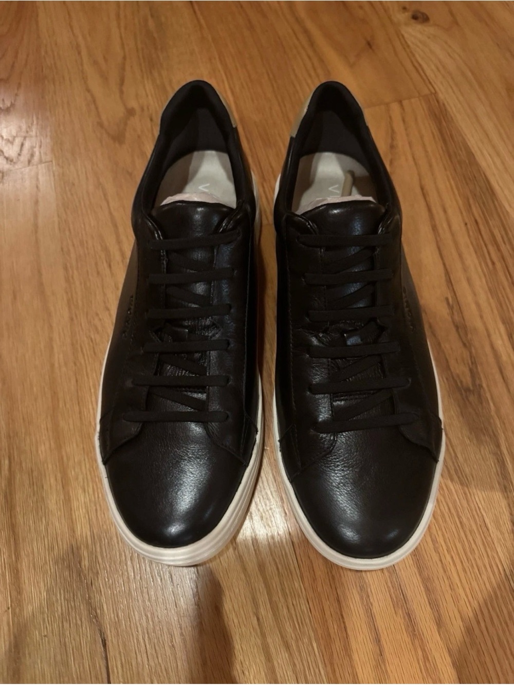 NEW, NEVER WORN
Vionic Men's Black Leather Sneakers with White Outsole